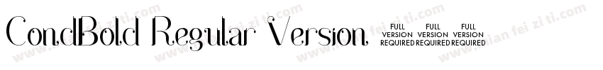 CondBold Regular Version 75字体转换